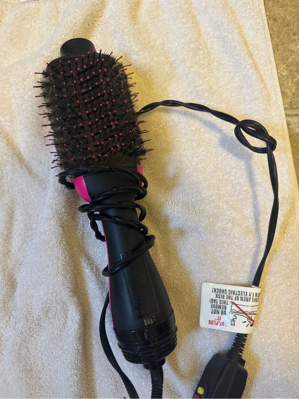 Revlon Black and Pink Hot Air Brush Styler